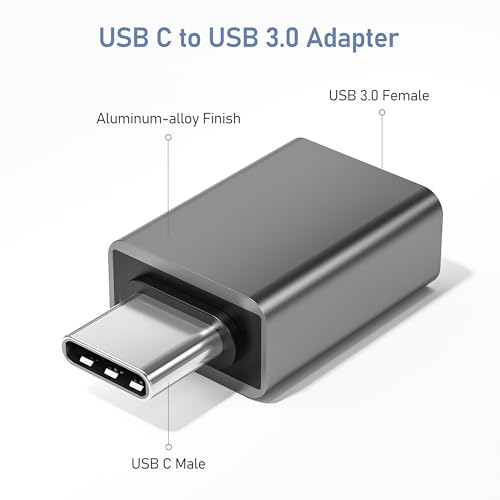 Basesailor USB-C to USB-A Adapter Pack 3R USBC Male to A Female 3.0