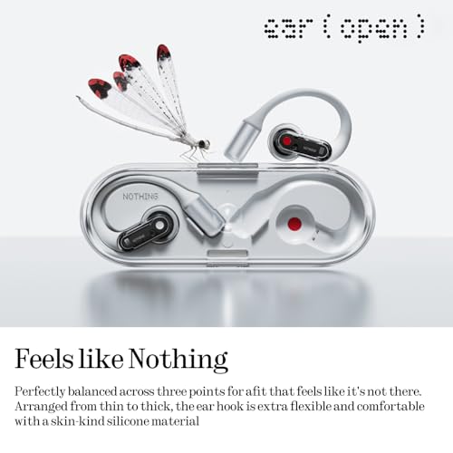Nothing B182 Wireless Bluetooth 5.3 Open Ear Headphones IP54 Adaptive Noise Cancellation 30Hz-20kHz