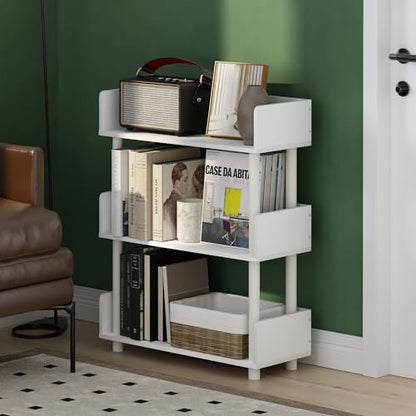 Furinno 3-Tier Display Rack 22193WHWH Wall Mount, Engineered Wood, Storage Shelf