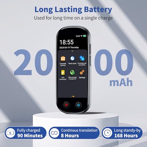 Simbago 6.38 x 3.39 x 1.34 inches 150 Languages Offline Voice Translator 2000mAh