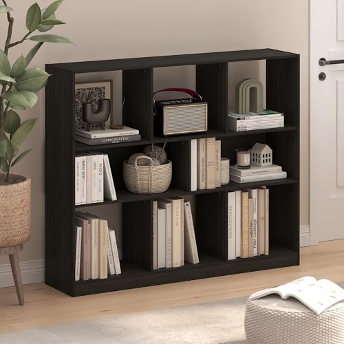 Furinno 8-Cube RL24345BEX Wall Mount Storage Organizer 150 lb Capacity, Dark Espresso