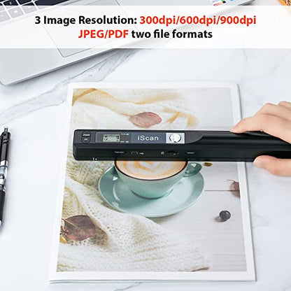 Hczrc Handheld Portable Scanner Model Hczrc-1 900 DPI USB Document Scanner