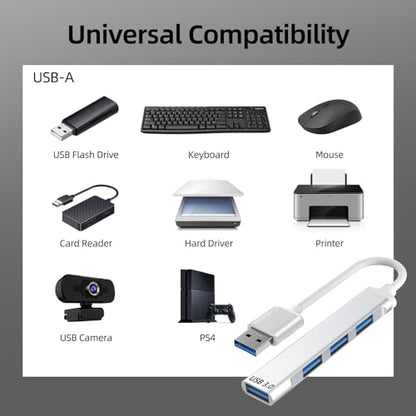 SHMVQ 4-Port A3 USB Hub USB 3.0 Splitter 5 Gbps Aluminum
