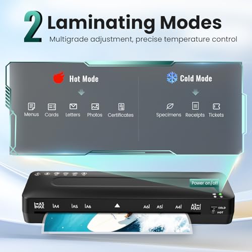 MAXDONE 13 Inch Laminator Machine 11x17 2 Rollers Thermal and Cold Laminating Device