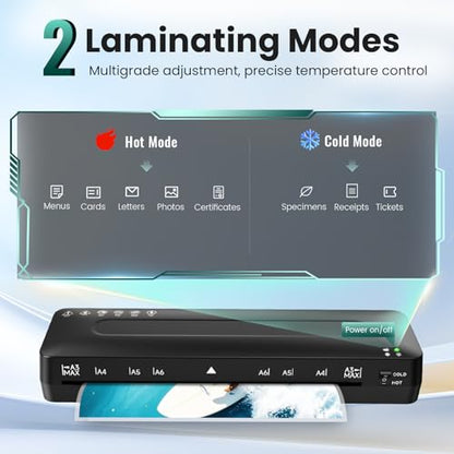 MAXDONE 13 Inch Laminator Machine 11x17 2 Rollers Thermal and Cold Laminating Device