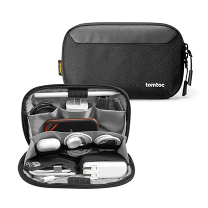 tomtoc S T13S1D1 Zipper Cable Organizer Pouch, Black, Nature Pattern, 2.11 Liters Capacity