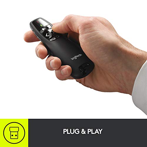 Logitech R400 Wireless Presenter 2.4GHz 50 Feet Red Laser Remote USB-A