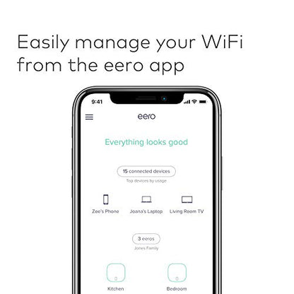 Amazon eero Mesh WiFi Router 550 Mbps Coverage Up to 1500 sq. ft. Single Unit WiFi Router
