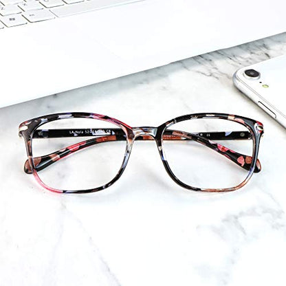 LifeArt 52mm Nola_C8 Anti Eyestrain Blue Light Blocking Reading Glasses Full Rim Plastic Frame