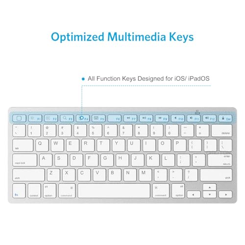 OMOTON Wireless Bluetooth Keyboard KB066 QWERTY Ambidextrous Aluminum Tablet Accessory