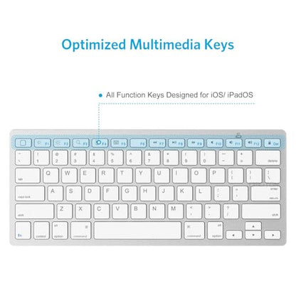 OMOTON Wireless Bluetooth Keyboard KB066 QWERTY Ambidextrous Aluminum Tablet Accessory