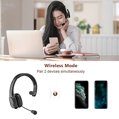 COMEXION BH-M100 Bluetooth Headset Wireless Noise Cancellation Communication Device for Adults