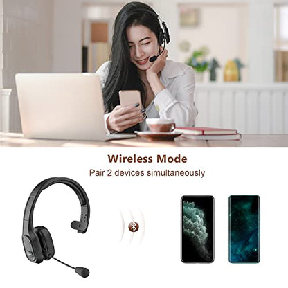 COMEXION BH-M100 Bluetooth Headset Wireless Noise Cancellation Communication Device for Adults