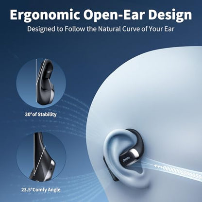 OHAYO T10 Open Ear Headphones Wireless Bluetooth 5.4 10 Hours Battery Life Dual Driver Technology