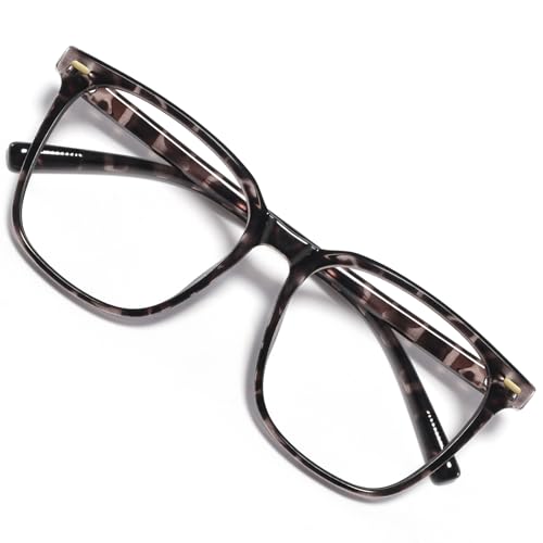 MACJERO Oversized Square Blue Light Blocking Glasses TR20256C10 - 54mm Lens Width, Full Rim, TR90 Frame, Plastic Lens, UV Protection
