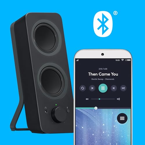 Logitech Z207 2.0 Stereo Computer Speakers Black 10 Watts Bluetooth 4.2 Tabletop Mount