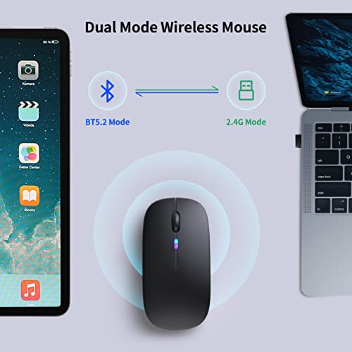 KANMABPC Wireless Bluetooth Mouse 4.4" x 2.3" Ambidextrous 33ft Range PC