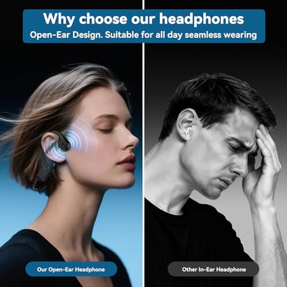 Fanisic X8 Open Ear Bluetooth Headphones Wireless 10hrs Playback IPX5 Sweatproof Design