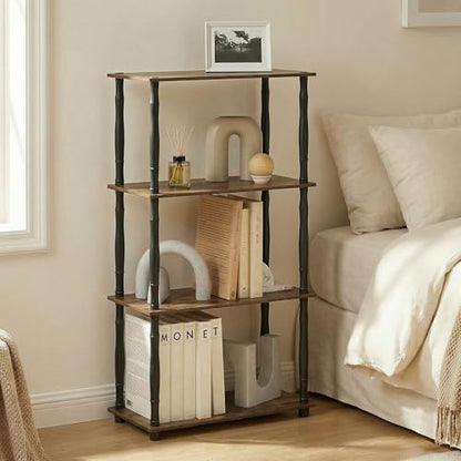 Furinno 4-Tier Classic Tube 18034APBK Floor Mount Indoor Storage Shelf