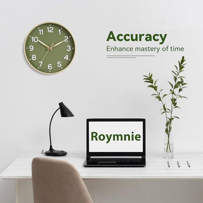 Roymnie 8 Inch Roymnie467 Analog Silent Clock Wall Mount Battery Powered Indoor