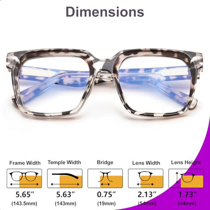 VISOONE 54MM Cougar_603BLB Full Rim Reading Glasses Blue Light Blocking