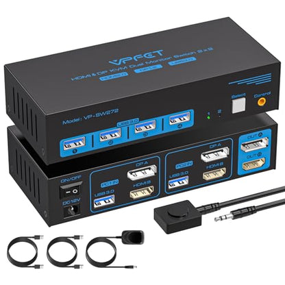 AILVLVNG 5.89x2.55x1.38 SW272-Deep Blue 4K@60Hz 2-way KVM Switch
