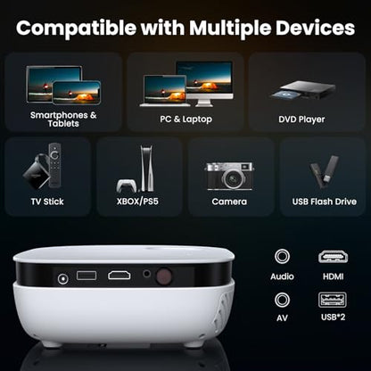 NICPOW Portable Projector RD850 1280x720 7500 Lumens LED LED Projector