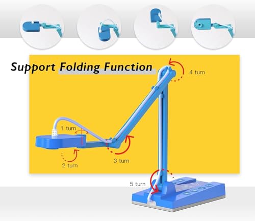 TreasLin USB Document Camera 15 MP, Automatic Exposure, 1080p / 4K Video Capture, USB Connectivity, Blue