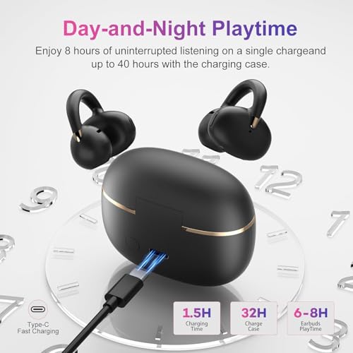 OHAYO A7 Wireless Open Ear Headphones Bluetooth 5.4 Black