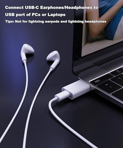 LMUBOY USB Male to USB-C Female Adapter Model RM White