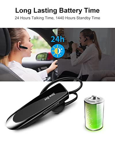 New Bee B41 Bluetooth Earpiece 5.0 Wireless Headset 24 Hours 10 Meters In Ear