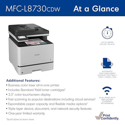 Brother MFC-L8730CDW 2400x600 dpi Color Laser All-in-One Printer