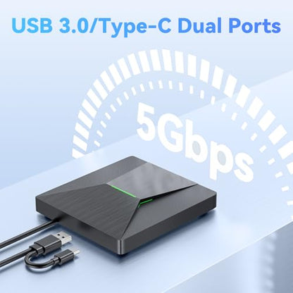 MthsTec Slim External Blu-ray Drive MC-BW-0001 USB 3.0 Type C 50GB 6x Read Speed