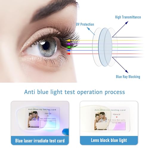 Okany 1 Count 8099 56mm Polycarbonate Lens Square Blue Light Blocking Eyeglasses