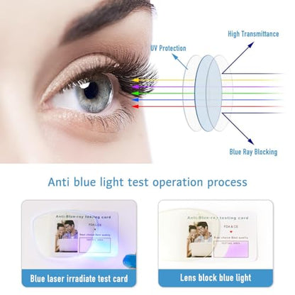 Okany 1 Count 8099 56mm Polycarbonate Lens Square Blue Light Blocking Eyeglasses