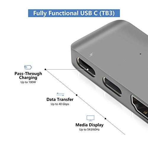 Purgo 5-Port USB Hub PG-TC402 Space Grey USB 3.0 Mini Adapter
