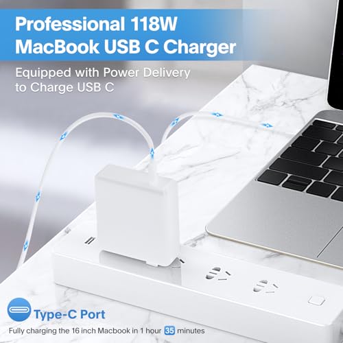 Sunveza 118W USB Type C Power Adapter PD-118W for MacBook Pro/Air and Other USB-C Devices