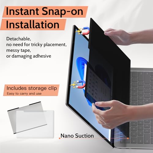 Mamol 12.3 Inch Magnetic Privacy Screen Protector for Surface Pro Models, Anti-Glare, Anti-Spy, Blue Light Blocking