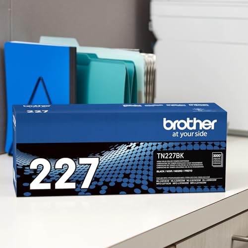Brother Genuine TN-227BK High Yield Black Toner Cartridge 3000 Pages Laser Printer Toner