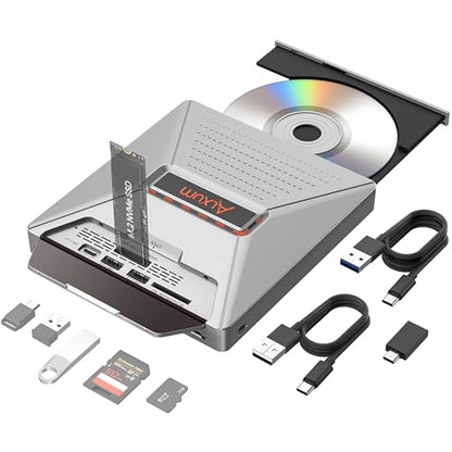 Alxum Ultra-Thin USB 3.0 Type C External CD/DVD Drive F05 - 8X DVD, 24X CD - Portable Optical Drive