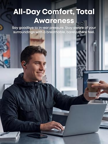 Soundcore A3878 Open-Ear Headphones Bluetooth 5.4, IP55 Water Resistance, 21 Hours Playtime, Adjustable Ear Hooks