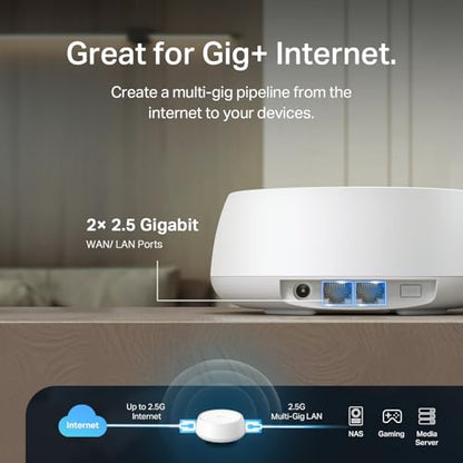 TP-Link Deco BE23 1-Pack Dual-Band Wi-Fi 7 Mesh Router | Up to 3600 Mbps, 2500 Sq.Ft Coverage, 2× 2.5G Ports | Remote Control, Internet Security, Parental Controls