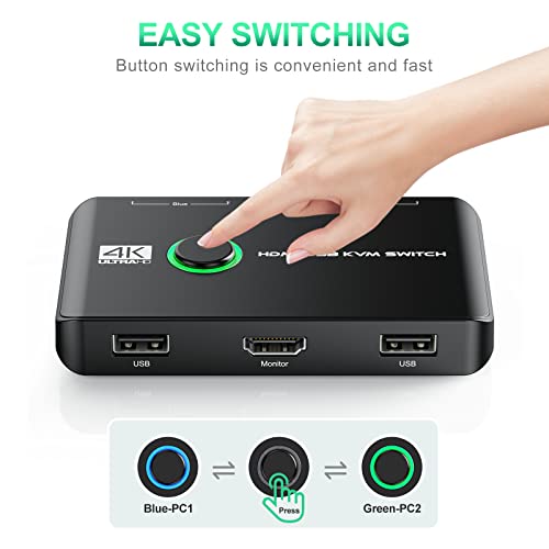 Jancane 1 Count V806-A1 KVM Switch 4K 60Hz HDMI Black