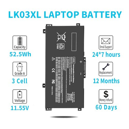 LK03XL Li-ion Battery for HP Envy X360 Models