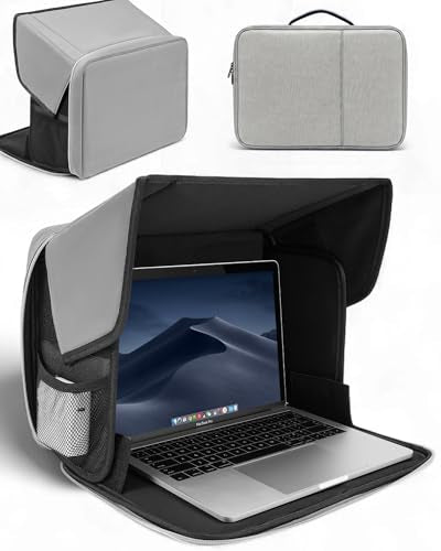 TOVICE 15.7 x 11.8 x 1.4 inches Laptop Sun Shade - Light Grey, UV-Heat Reflective, Water-Resistant