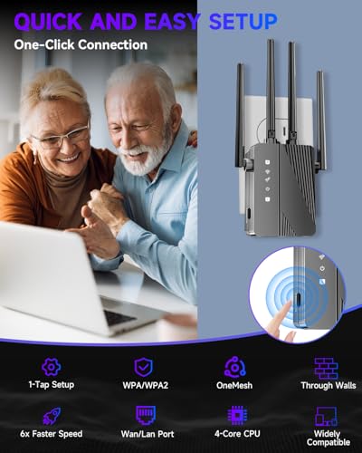 Eboous WiFi Extender Signal Booster 15000 sq. ft Single-Band 300 Mbps 802.11a/g/n/ac Repeater