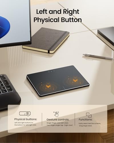 ProtoArc Wireless Bluetooth Touchpad T1 Plus Optical 50 Hour Battery Life Ergonomic Ambidextrous