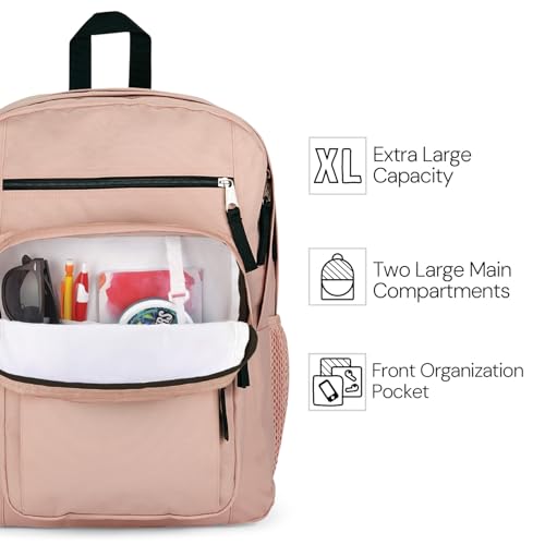 JanSport Big Student Backpack JS0A47JK008 Black Polyester Laptop Backpack with 2 Compartments