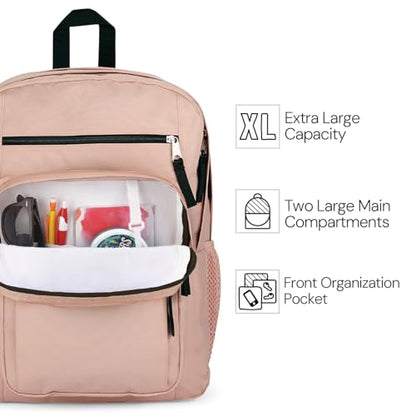 JanSport Big Student Backpack JS0A47JK008 Black Polyester Laptop Backpack with 2 Compartments