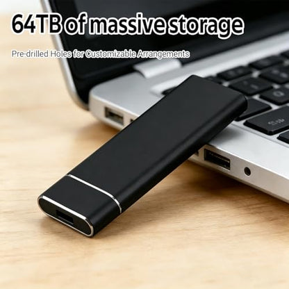 Portable Solid State Drive 10TB USB 3.1/Type-C External Storage Black